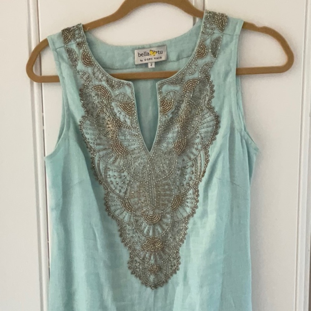 Beautiful beaded Bella Tu dress. Fabulous. Percy condition
